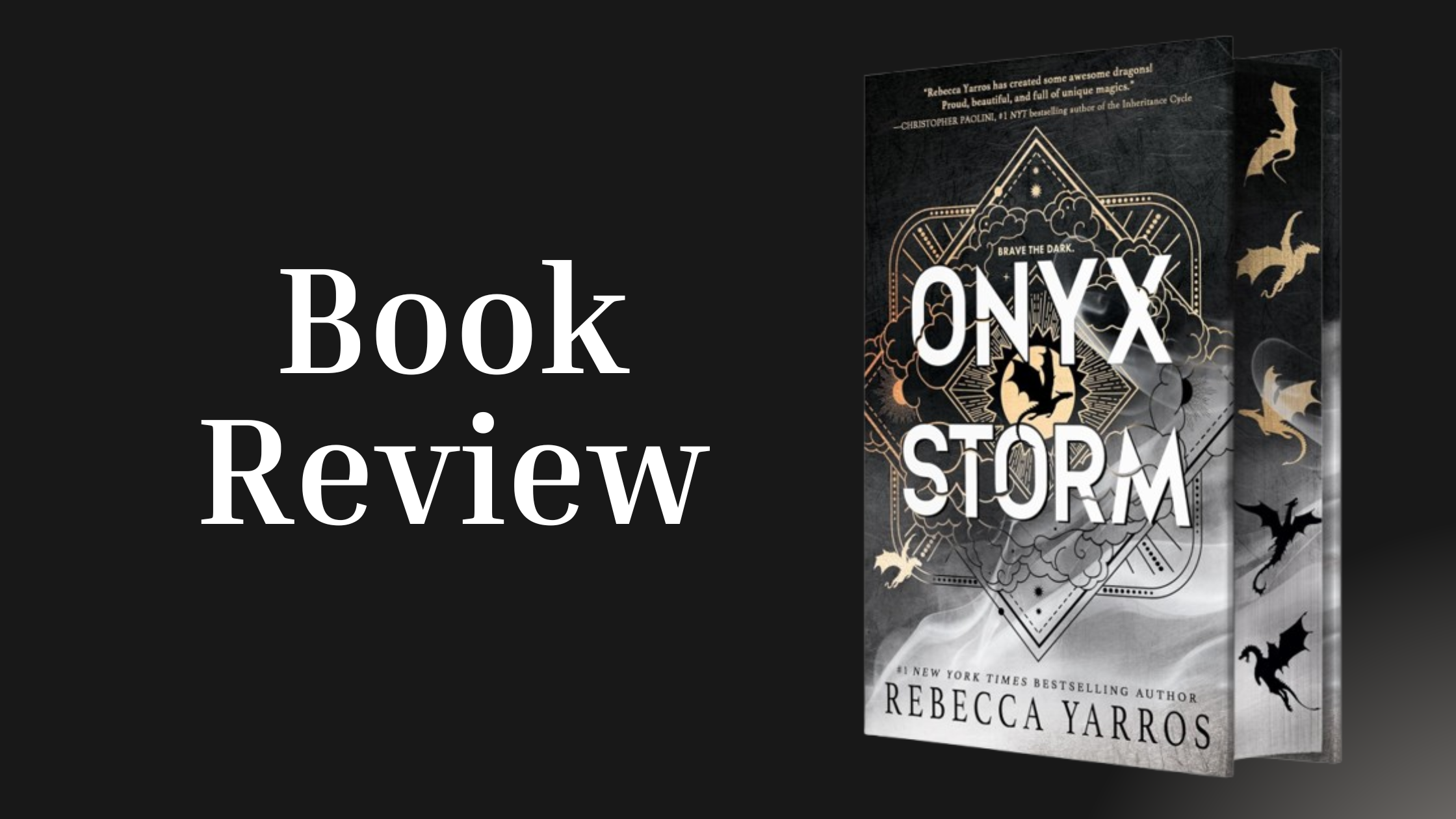 A deluxe limited edition hardcover of Onyx Storm (The Empyrean, 3) by Rebecca Yarros, featuring sprayed edges with stenciled artwork and an exclusive special design.